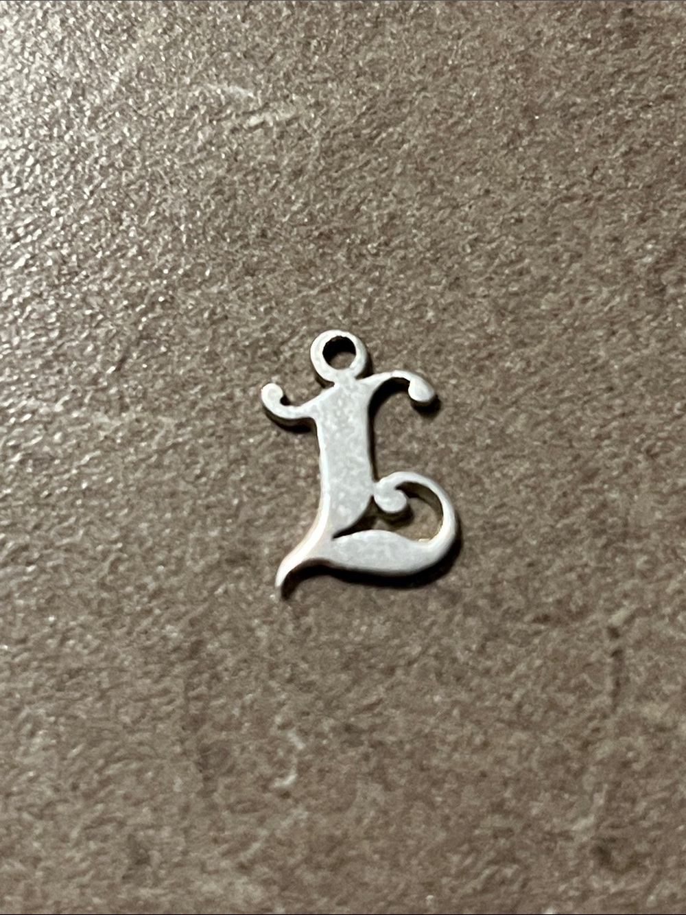 Vtg Sterling “Ster” Silver Letter 'L' Initial Charm 1/2”